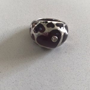 Sterling Silver Acrylic Heart Ring